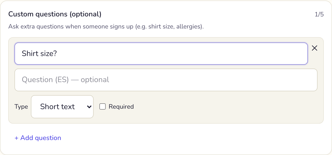 Intake questions